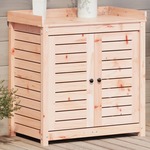 Oppottafel met schap 108x50x75 cm massief grenenhout wit