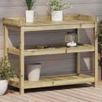 Oppottafel met schap 108x35x75 cm gempregneerd grenenhout