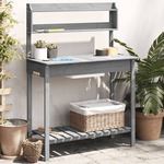 Oppottafel met spoelbak 147,5x44x139,5 cm vurenhout grijs