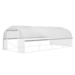 Outsunny 3 x 2 x 2 m Polytunnel-Kas met Oprolbare Zijwanden, UV-resistente Kunststoffolie en Stalen Frame, Wit
