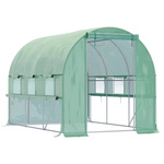 Outsunny foliekas, ruime tunnelkas, UV-bescherming, 6 ventilatieramen, eenvoudig op te zetten, 3 x 2 x 2 m, groen | Aosom.nl