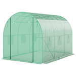 Outsunny Tunnelkas, duurzame kas met oprolbare deur en ramen, verzinkt stalen frame, 2x3x2m, optimale ventilatie, groen | Aosom.nl