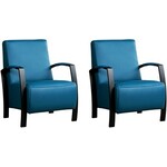 Leren fauteuil joy 218 turquoise, turquoise leer, turquoise stoel