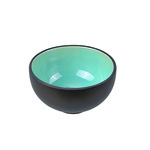 Zwart/Turquoise Kom - Glassy Turquoise - 16.2 x 7.8cm 460ml