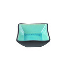 Zwart/Turquoise Kom - Glassy Turquoise - 13 x 7.5cm 600ml