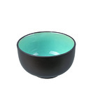 Zwart/Turquoise Kom - Glassy Turquoise - 11.5 x 6.5cm 350ml