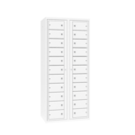 Kledinguitgifte locker met 22 vakken en 2 centrale deuren Gitzwart (RAL9005) Mintturquoise (RAL6033)