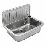 Uitstortgootsteen Alape 51x36 cm met Rand en Overloop Plaatstaal Wit