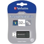 Verbatim PinStripe 32GB USB-stick - Zwart
