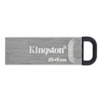 Kingston dtkn/64gb datatraveler kyson, 64 gb, usb 3.2, 200/ 60 mb/s, capless, silver