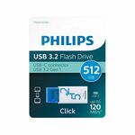 USB Stick Philips Click USB-C 512GB Ocean Blue