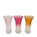 Vaas glas H23cm rood aardbei