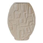 Vaas metaal ovaal wit 26x10x34cm