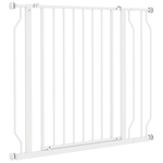 PawHut hondenhek, veilig en verstelbaar, muurbevestiging met drukknopen, ideaal voor puppy's, 75-95 cm, wit | Aosom.nl