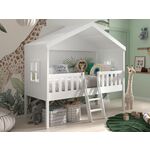 Huisbed LIAM 90x200 cm met ladder wit