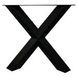 Stalen X tafelpoot diamant 78 bij 10,5 cm en hoogte 72 cm zwart (6 x 6 cm)