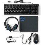 Gaming Combo Kit | 5-in-1 | Toetsenbord, Koptelefoon, Muis en Muismat | Zwart | AZERTY | Frans