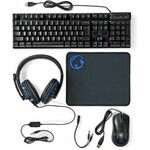 Gaming Combo Kit | 5-in-1 | Toetsenbord, Koptelefoon, Muis en Muismat | Zwart | QWERTY | US Internat