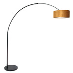 Steinhauer Vloerlamp Sparkled light 8128 zwart kap zilveren velours