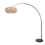Steinhauer Wand Booglamp Sparkled zwart met witte kap 8138ZW