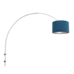 Steinhauer Wand booglamp Sparkled zwart met witte lampenkap 8193ZW