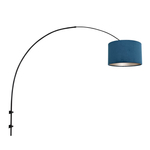 Steinhauer Wand Booglamp Sparkled zwart met lampenkap wit 8136ZW