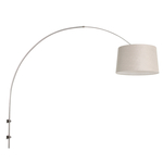 Steinhauer Wand booglamp Sparkled RVS met witte lampenkap 8198ST