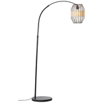 Steinhauer Wand booglamp Sparkled zwart met smoke kap 8196ZW