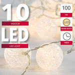 Bolletjes/balletjes lichtsnoer warm wit 135 cm kerstverlichting