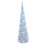 LED piramide kerstboom - H59 cm - wit - kunststof - kerstverlichting