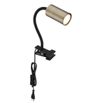 Globo Zwarte klemlamp Robby met nikkel 57911K