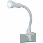 LED Klemlamp - Trion Vipa - 3W - Warm Wit 3000K - Glans Wit - Kunststof
