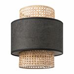Light depot - lampenkap Cane weave - zwart - Outlet