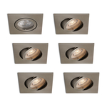 Complete set 6 stuks LED-spot Felice RVS GU10 dimbaar 4.2 Watt