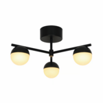 Plafondlamp zwart Nordlux Contina opaal glas metaal
