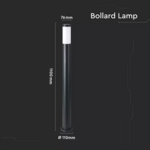 V-TAC LED Sokkellamp Dally S Antraciet Incl. Bewegingssensor, Schemerschakelaar E27 Fitting IP44 45 cm