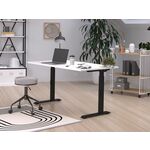 Elektrisch verstelbaar bureau - 160x80 cm - Single motor - Zwart / Wit