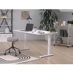 Elektrisch verstelbaar bureau - 180x80 cm - Single motor - Wit