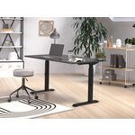 Elektrisch verstelbaar bureau - 140x80 cm - Single motor - Zwart / Licht eiken
