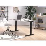 Elektrisch verstelbaar bureau - 140x80 cm - Dual motor - Wit / Licht eiken
