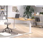 Elektrisch verstelbaar bureau - 140x80 cm - Single motor - Zwart / Donker eiken