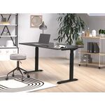 Elektrisch verstelbaar bureau - 140x80 cm - Single motor - Zwart / Antraciet