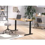 Elektrisch verstelbaar bureau - 180x80 cm - Single motor - Zwart / Wit