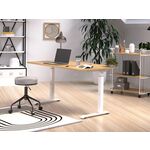 Elektrisch verstelbaar bureau - 140x80 cm - Dual motor - Wit / Antraciet