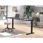 Elektrisch verstelbaar bureau - 140x80 cm - Dual motor - Wit / Donker eiken