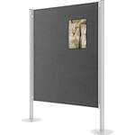 Magnetoplan 2111103 2111103 Presentatiebord (b x h) 1200 mm x 1500 mm Vilt Blauw, Wit Tweezijdig te gebruiken, Incl. rollen, Prikbord