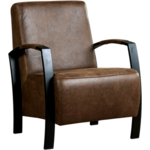 Leren fauteuil jolly 323 bruin, bruin leer, bruine stoel