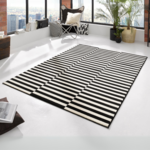 Vloerkleed Velours Panel Zwart Creme 200x290 Cm Laagpolig Home Collectie - Dekbed-Discounter.nl