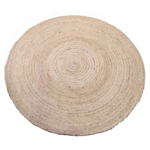Rond vloerkleed gevlochten jute ivoor wit in 3 maten