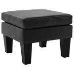 Fauteuil met Voetenbank Gestoffeerde Fauteuil met Massief Houten Frame en Antislip Vilten Kussens Accentstoel Relaxstoel (Grijs)